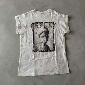 Replay Graphic Statue T-Shirt with Animal Print Accents